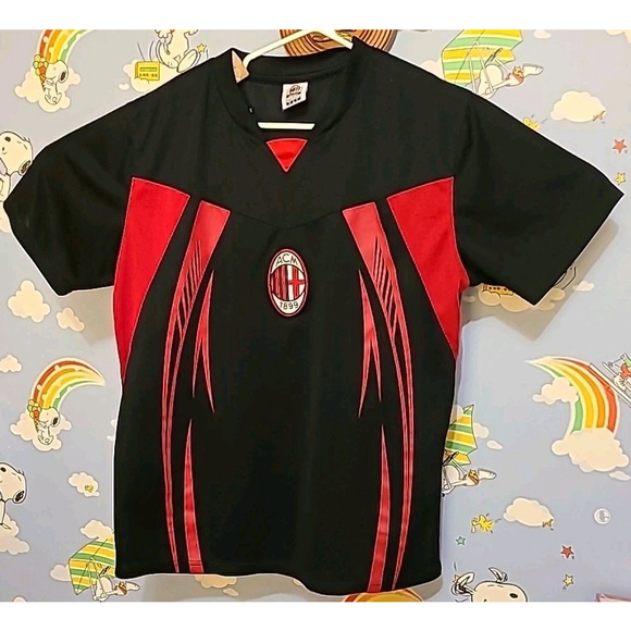 AC Milan ACM 1899 Jersey Adult Size Small Official Product Double Sided Red Blk - Picture 1 of 10
